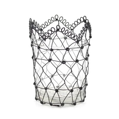 CANDLE HOLDER WIRE ZIG-ZAG 8X11CM