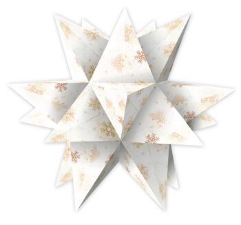Dépliants Aurelio Star "Classic Christmas", crème et marron, 14,8 x 14,8 cm 3