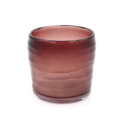 PURPLE THICK GLASS CUP 9CM