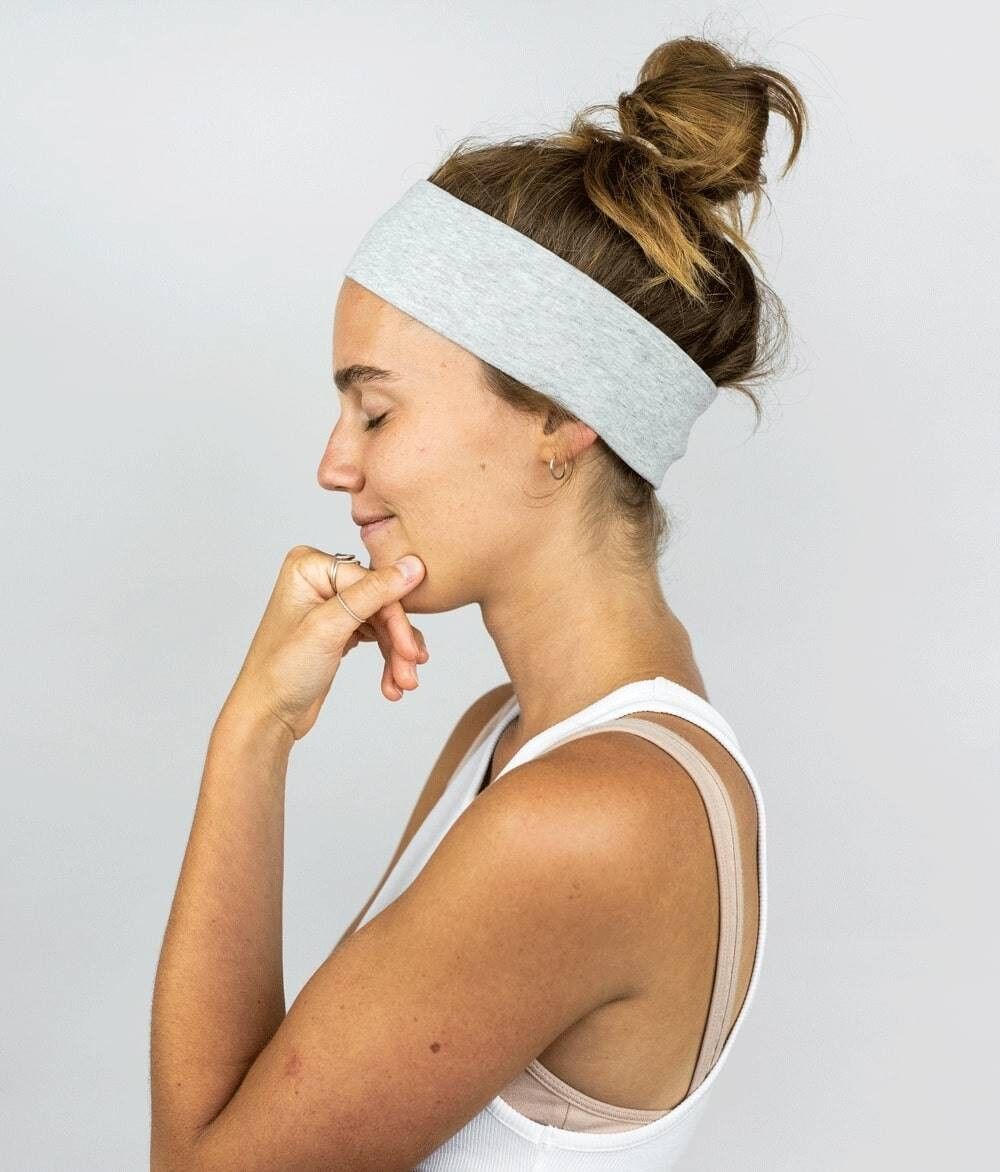 SERRE-TÊTE ÉTROIT EN JERSEY BIO GRIS CLAIR