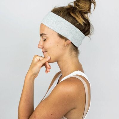 NARROW HEADBAND MADE OF ORGANIC JERSEY LIGHT GRAY