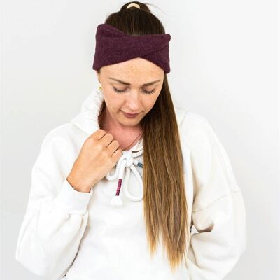 Stirnband twist aus bio baumwolle burgundy