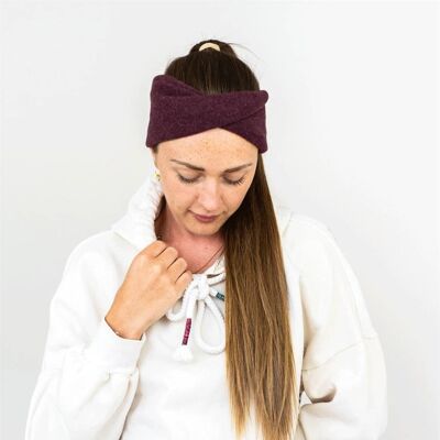 Stirnband twist aus bio baumwolle burgundy
