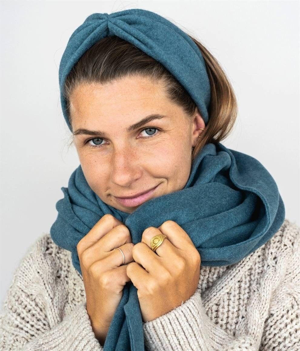 BANDEAU ARC EN COTON AIGUE-MARINE BIO