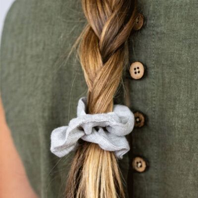 SCRUNCHIE LINO NATURALE MELANGE