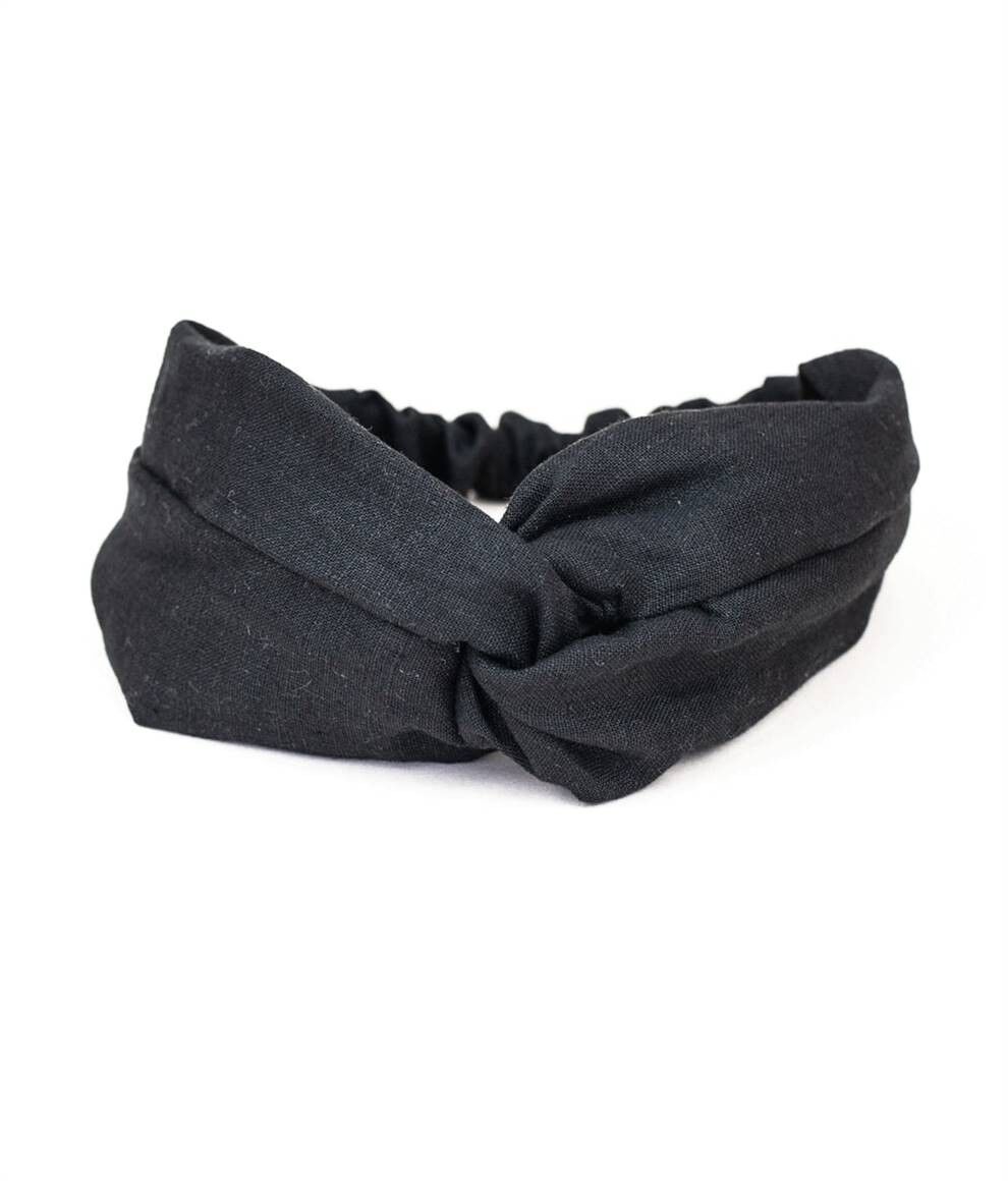 SERRE-CHEVEUX "LOVE" LIN NOIR