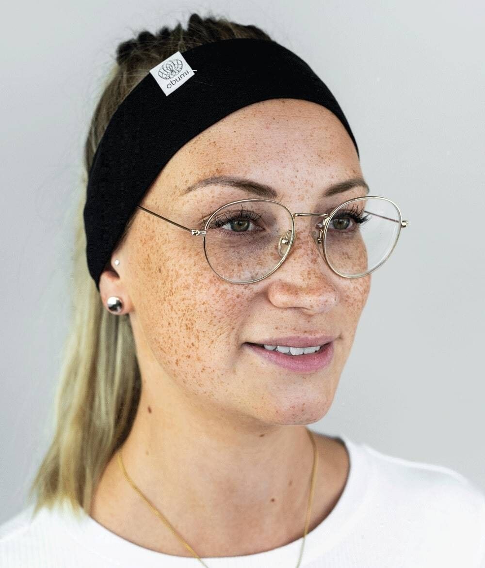 SERRE-TÊTE ÉTROIT EN JERSEY BIO NOIR