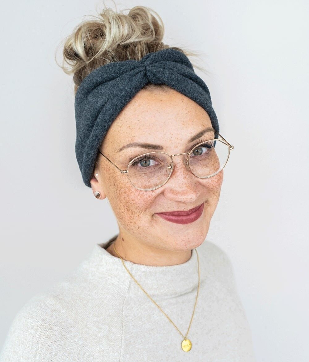 BANDEAU NOEUD EN COTON BIO MÉLANGE NOIR