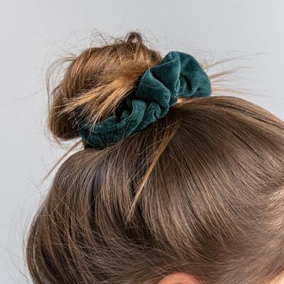 TERCIOPELO SCRUNCHIE VERDE OSCURO