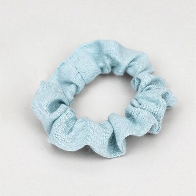 Scrunchie leinen sky blue