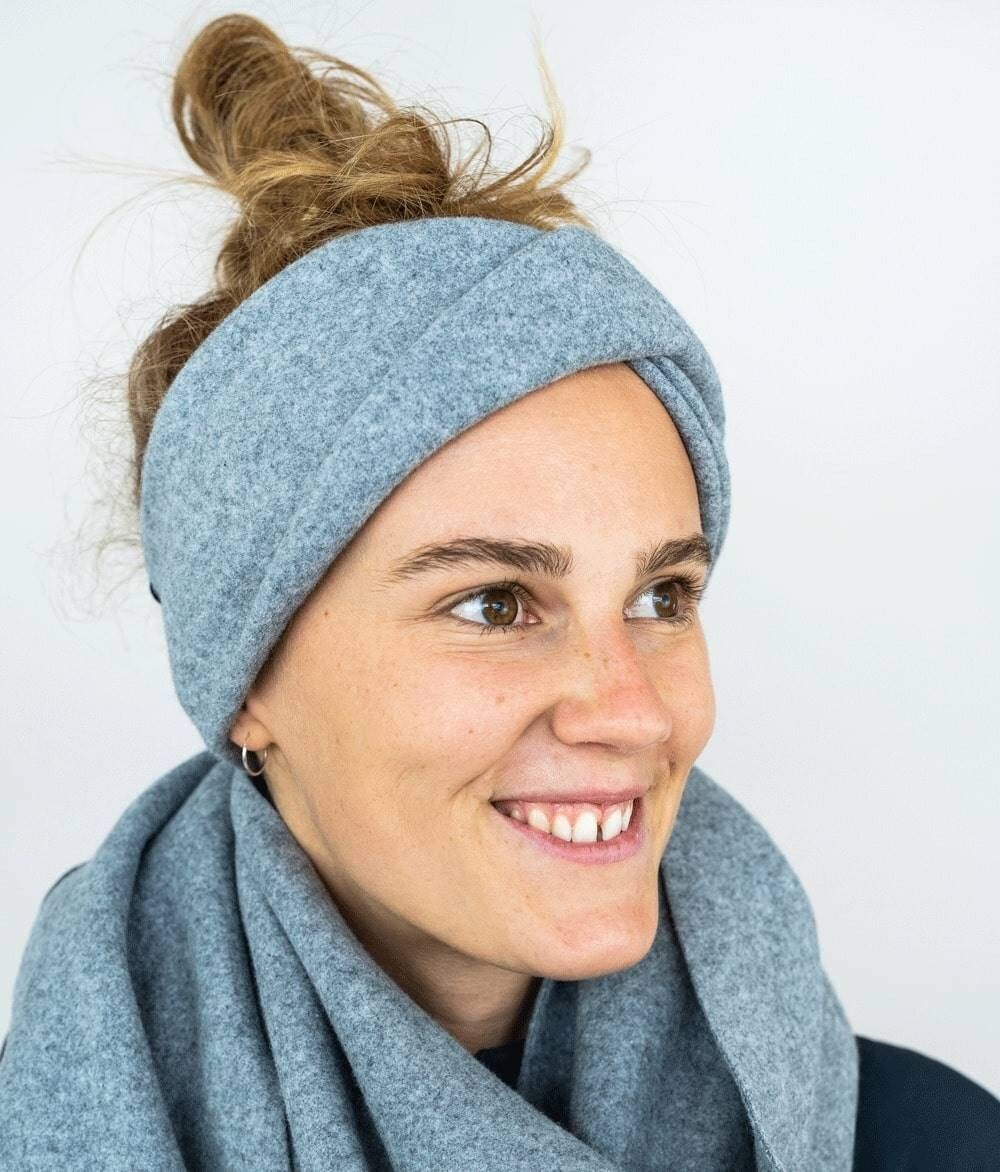 SERRE-TÊTE TWIST EN COTON BIO DOUX GRIS