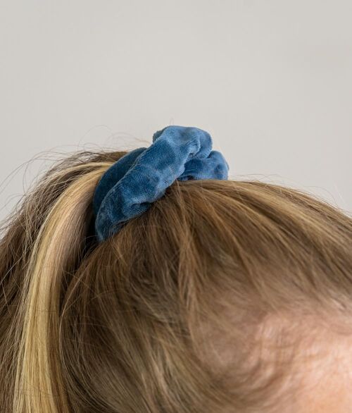 Scrunchie  samt marine blue