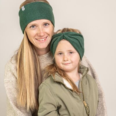 CLASSIC HEADBAND MADE OF ORGANIC FOREST GREEN COTTON