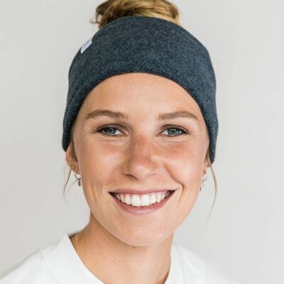 CLASSIC HEADBAND MADE OF ORGANIC COTTON BLACK MELANGE