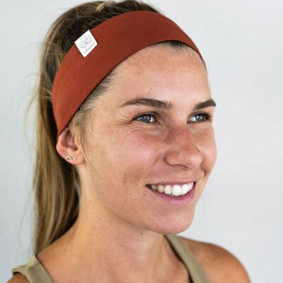 NARROW HEADBAND MADE OF ORGANIC JERSEY HENNA