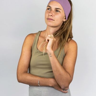 WIDE HEADBAND MADE OF ORGANIC JERSEY VIOLET