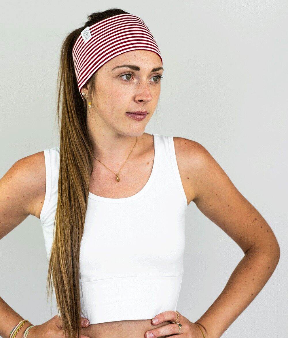 FASCIA AMPIA REALIZZATA IN JERSEY ORGANICO RIGHE BIANCHE ROSSE