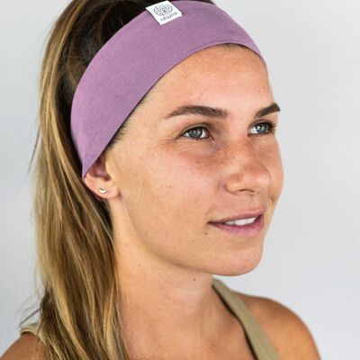 Stirnband schmal aus bio jersey violet