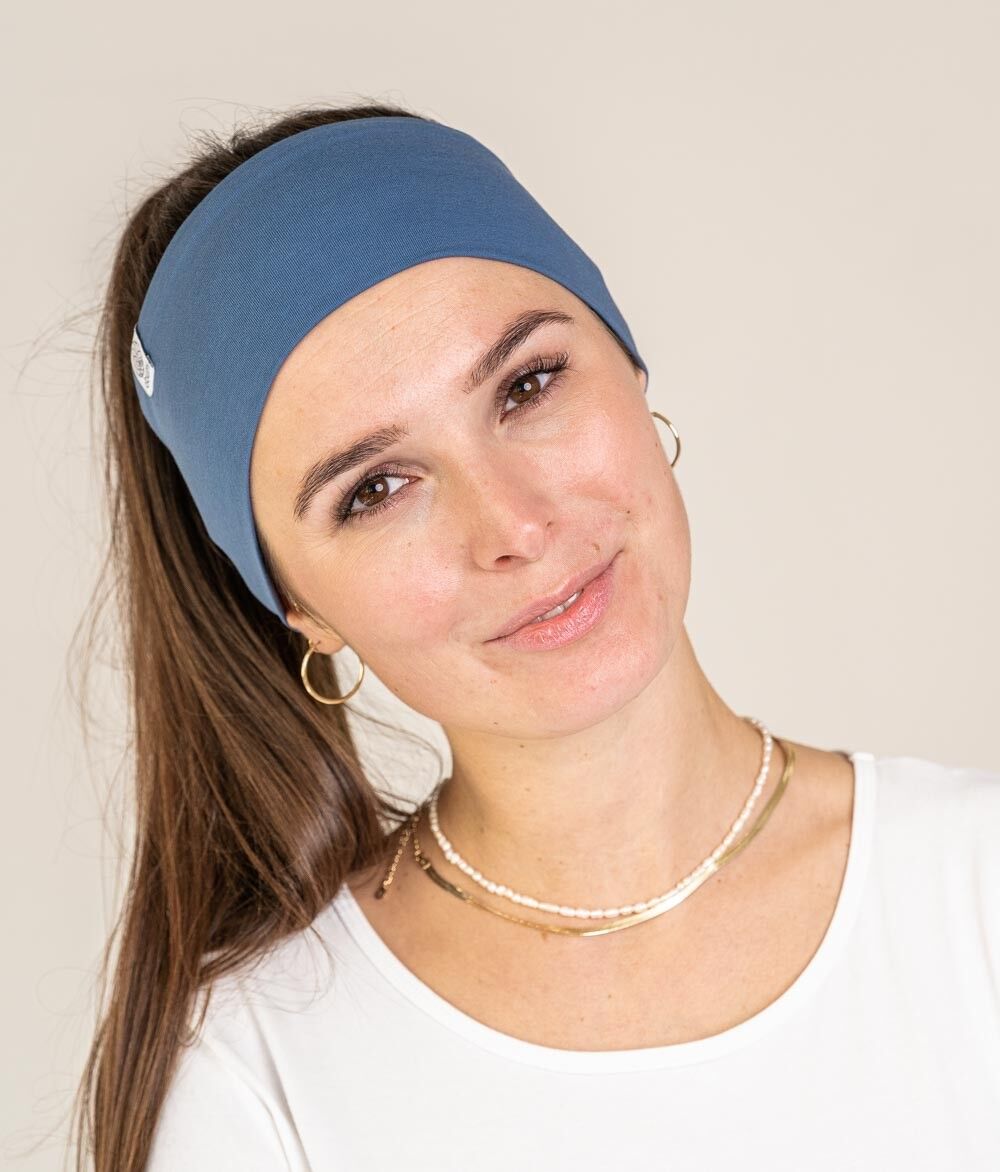 FASCIA AMPIA IN JERSEY ORGANICO GRIGIO BLU