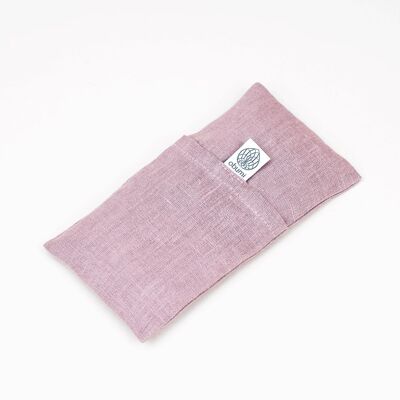 Almohadilla para ojos lavanda con funda en rosa palo