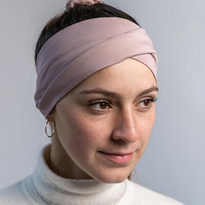HEADBAND WITH WRAP DETAIL MADE OF ORGANIC JERSEY WOODROSE