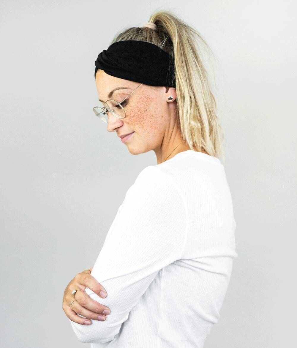 FASCIA CON DETTAGLIO AVVOLGENTE IN JERSEY ORGANICO NERO