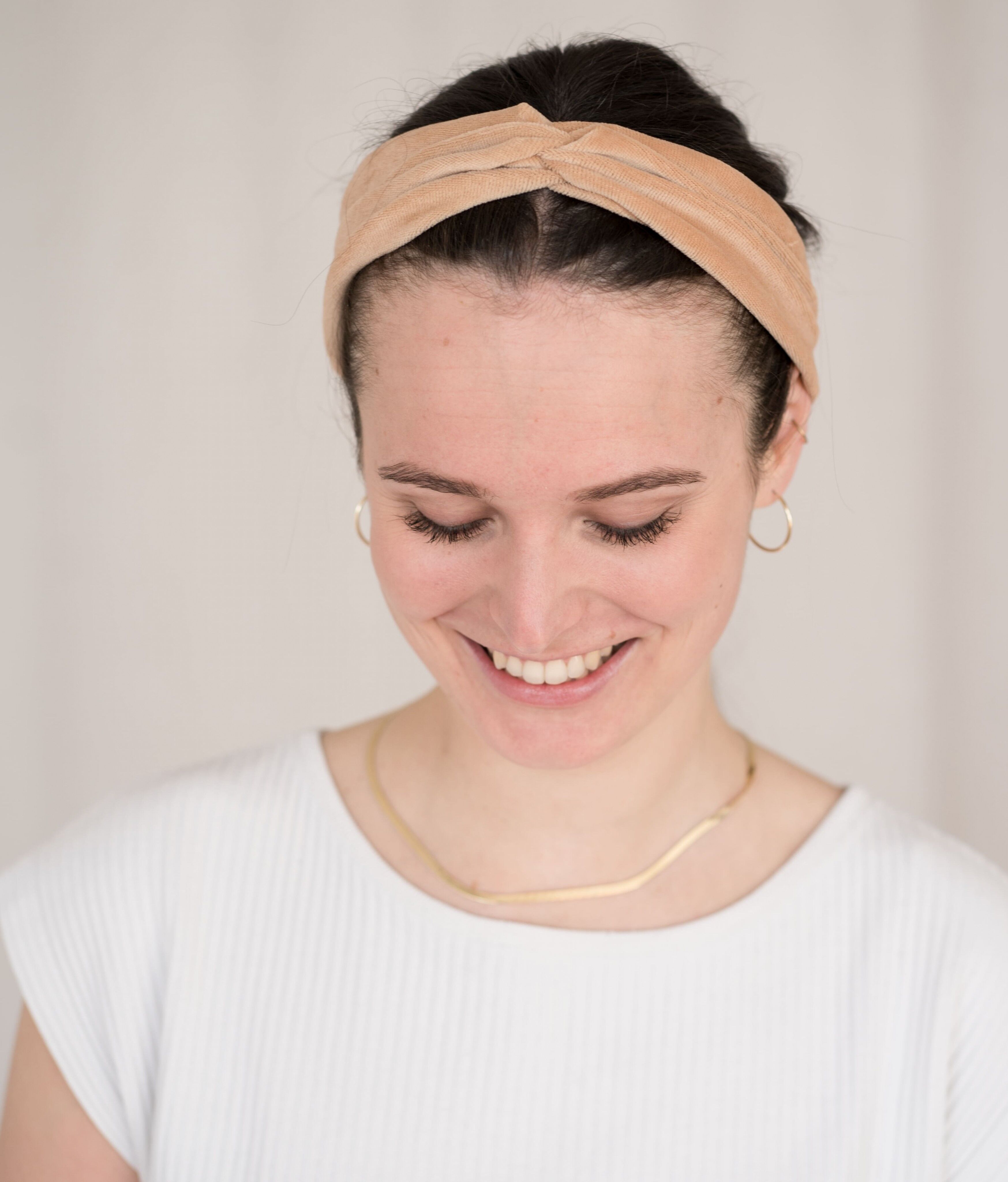 FASCIA CON FIOCCO IN VELLUTO BIOLOGICO BEIGE