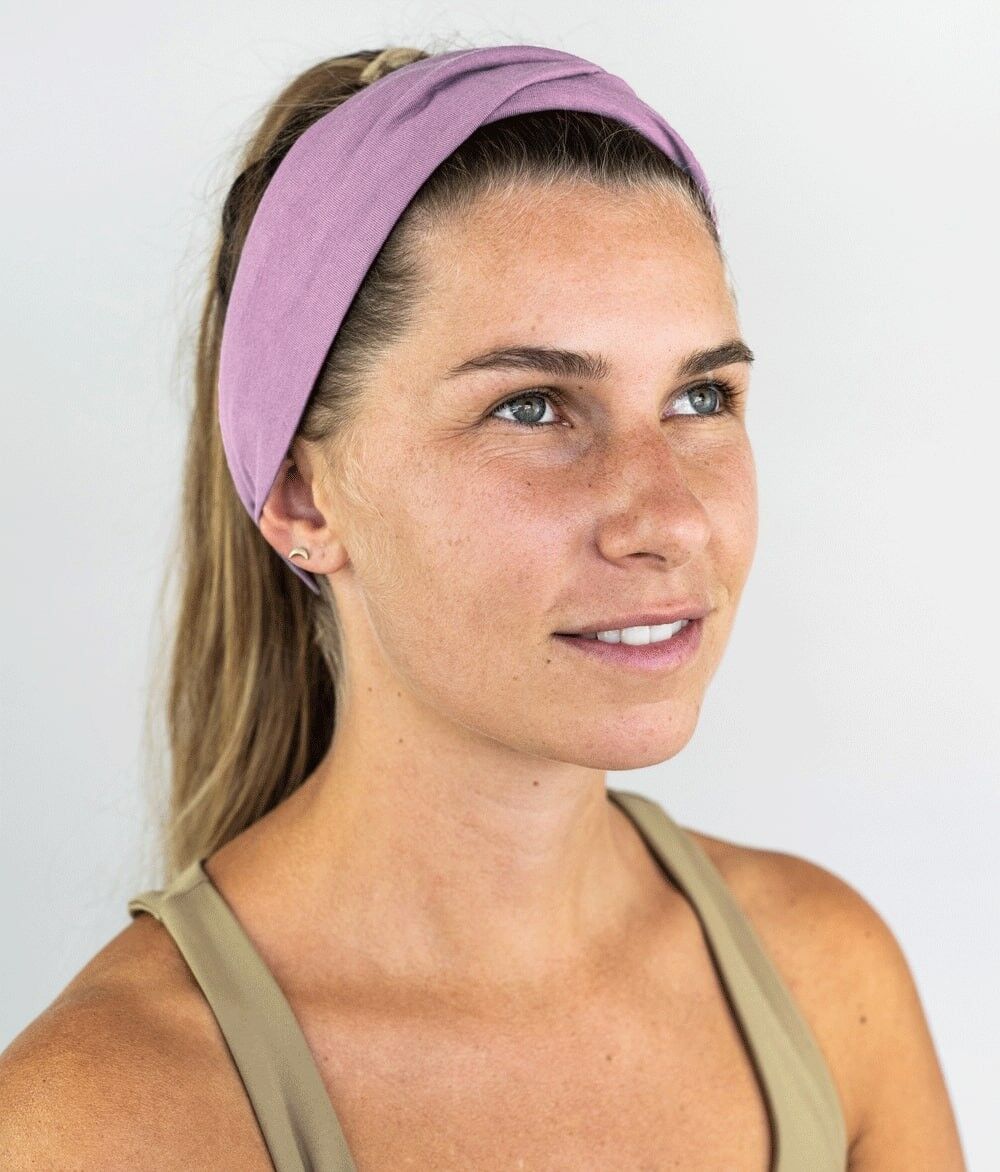 FASCIA CON DETTAGLIO AVVOLGENTE IN JERSEY BIOLOGICO VIOLA