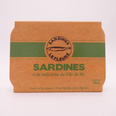 Sardine in scatola in olio d'oliva e salicornia dell'Ile de Ré