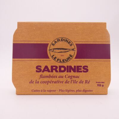 Sardines en boite à l'huile d'olive et  au cognac de l'île de Ré