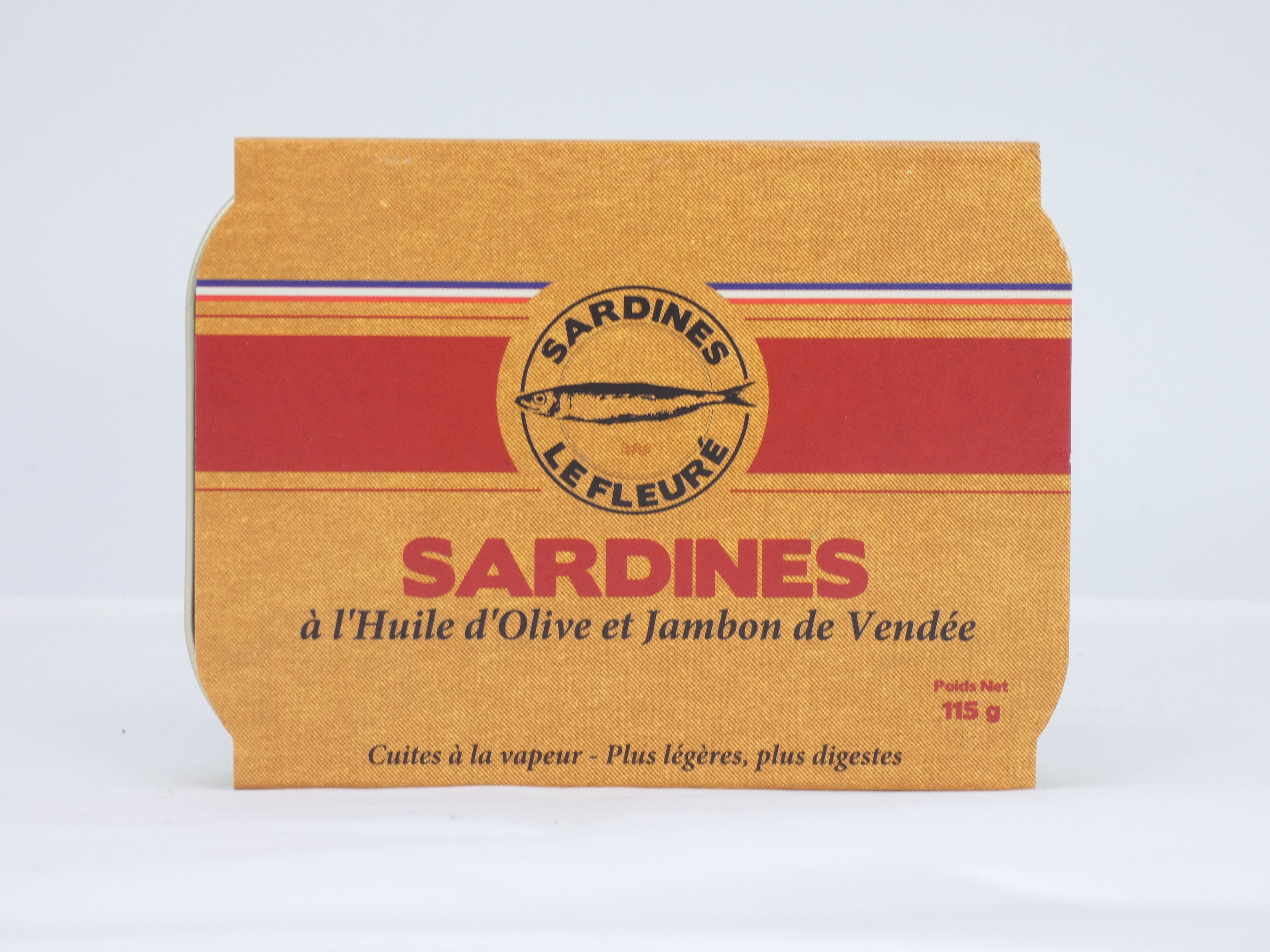 Sardine in scatola all'olio d'oliva e prosciutto della Vandea