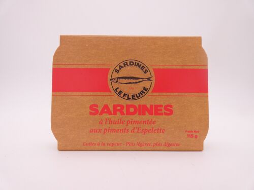 Sardines en boite à l'huile d'olive et  au piment d'Espelette
