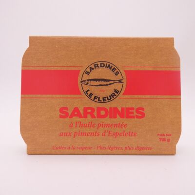Canned sardines with olive oil and Espelette pepper
