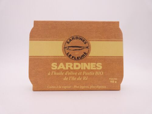 Sardines en boite à l'huile d'olive et au pastis  de l'île de Ré