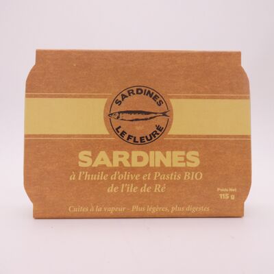 Sardine in scatola in olio d'oliva e pastis dell'Ile de Ré