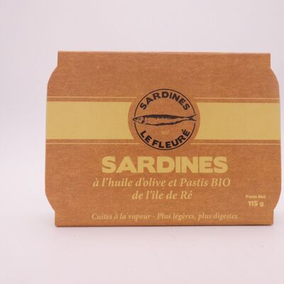 Sardines en boite à l'huile d'olive et au pastis  de l'île de Ré
