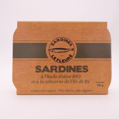 Sardine in scatola in olio d'oliva biologico e salicornia dell'Ile de Ré