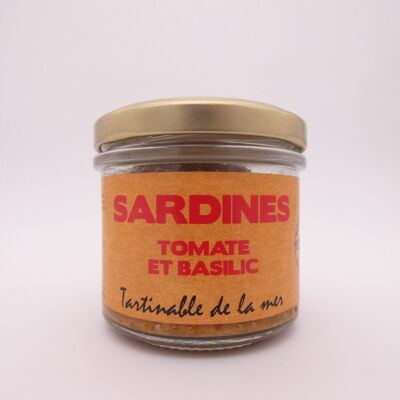 Rillette de sardina con tomate y albahaca