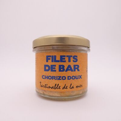 Sea bass rillette fillet with sweet chorizo