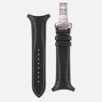 Fastback Premium strap [Carbon black] - Strap + folding clasp 1