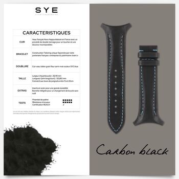 Fastback Premium strap [Carbon black] - Strap + folding clasp 3