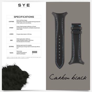 Fastback Premium strap [Carbon black] - Strap + folding clasp 4