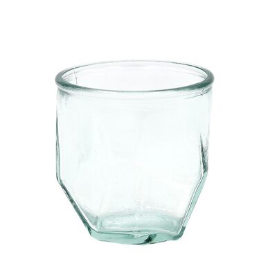 RECYCLED GLASS GEOMETRIC CUP 9CM