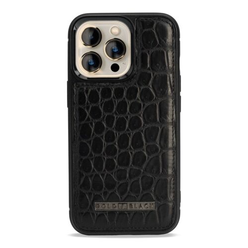 iPhone 13 Pro MagSafe Leder Case Krokodil schwarz
