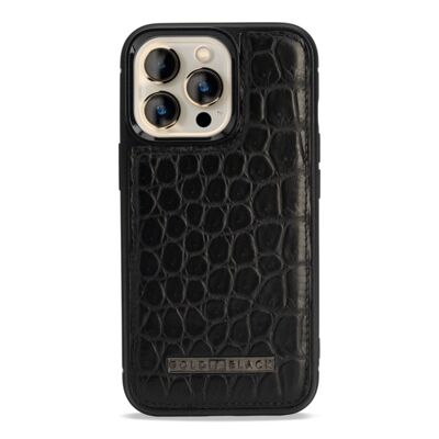 iPhone 13 Pro MagSafe leather case crocodile black