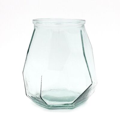 Jarrón geometrico vidrio reciclado 19cm