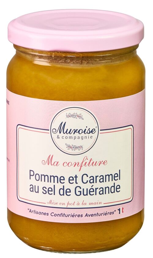 Confiture artisanale de pomme avec du caramel au sel de Guérande - 350 g