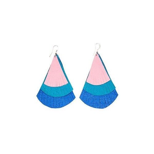 Leather Earrings | Fringes | Tassels | turquoise blue