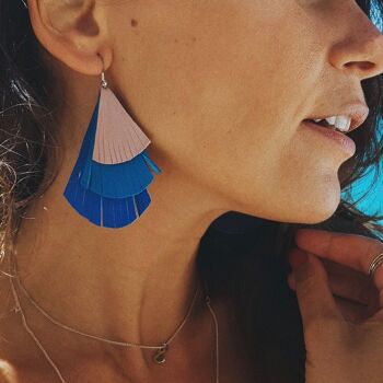 Boucles d'oreilles en cuir | Franges | Glands | bleu turquoise 3