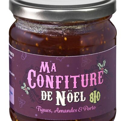 Confiture artisanale de noël bio figue, amandes et porto - 220 g